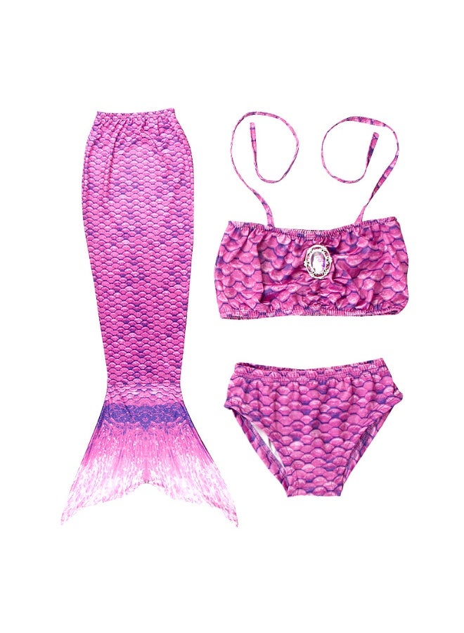 NIBEMINENT Children's mermaid swimsuit tail, children's bikini set, girls' baby swimming clothes, and flippers can be worn - Image 1