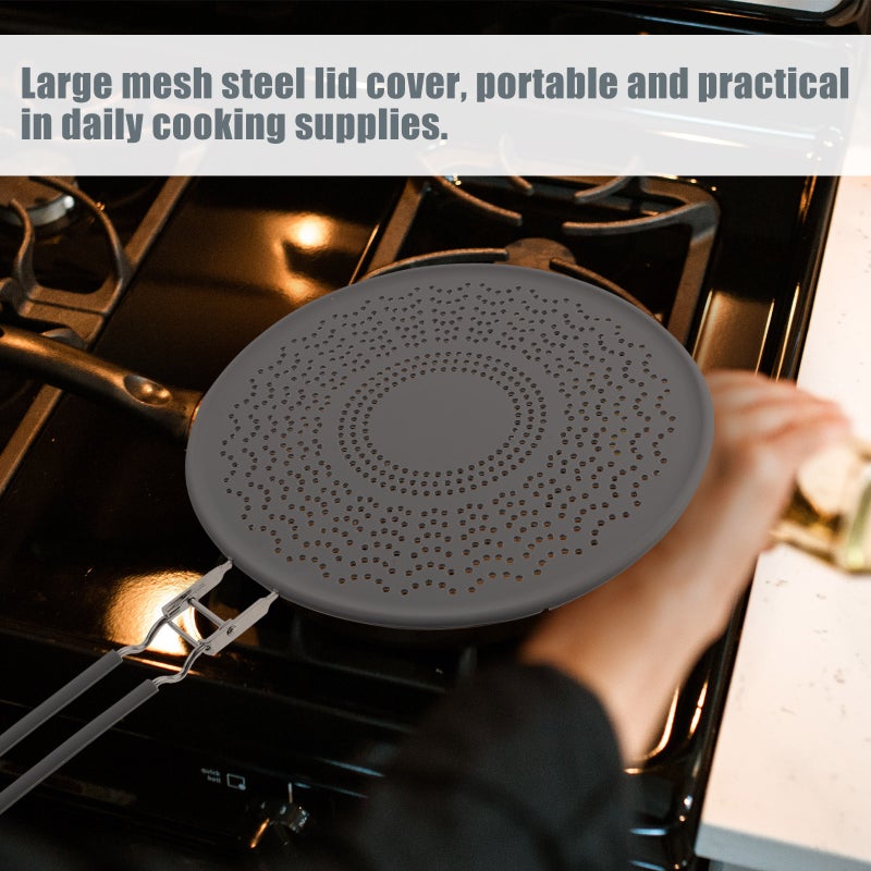 1pc Silicone Oil Splatter Guard Kitchen Heat Insulation Oil-splash Pot Cover Oil Strainer - Image 4