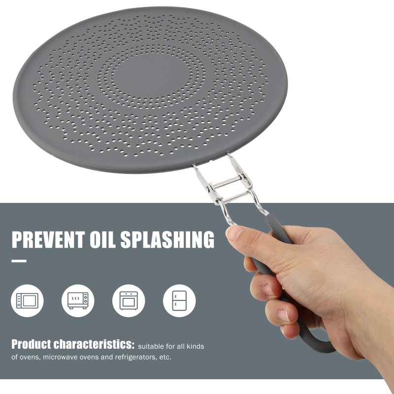 1pc Silicone Oil Splatter Guard Kitchen Heat Insulation Oil-splash Pot Cover Oil Strainer - Image 5
