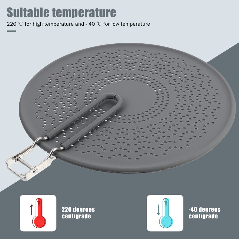 1pc Silicone Oil Splatter Guard Kitchen Heat Insulation Oil-splash Pot Cover Oil Strainer - Image 2