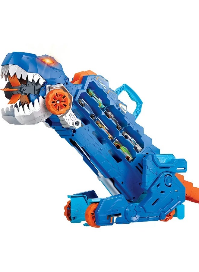 Hot Wheels City Ultimate T-Rex Transporter Hauler Set - Image 2