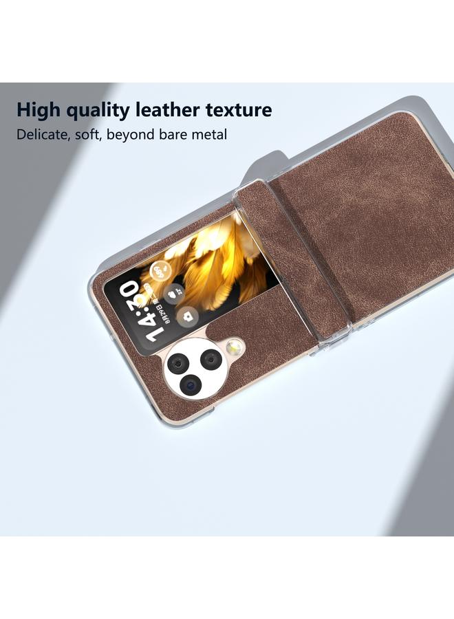 S-TOP Case For OPPO Find N3 Flip Three Parts PU Leather Transparent Edge Phone Case - Image 5