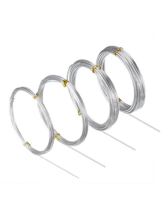 BBTO Silver Aluminium Craft Wire, 4 Sizes (1 mm, 1.5 mm, 2 mm and 2.5 mm in Thickness) Bendable Metal Wire for DIY Sculpture and Crafts, 4 Rolls, Each Roll 5m - Image 1