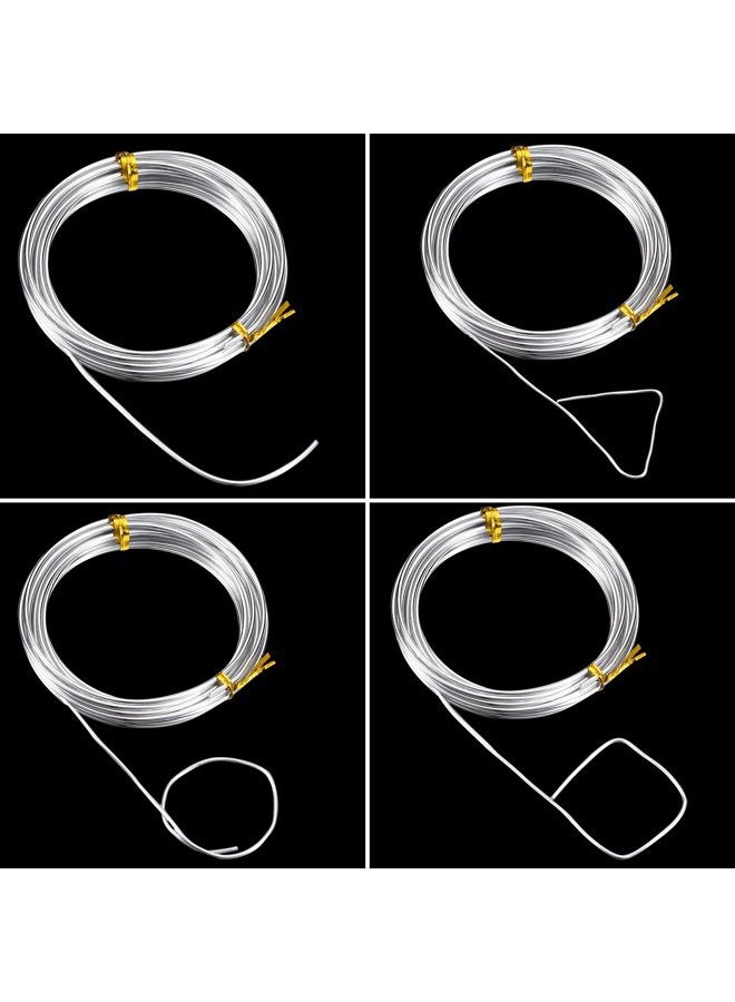 BBTO Silver Aluminium Craft Wire, 4 Sizes (1 mm, 1.5 mm, 2 mm and 2.5 mm in Thickness) Bendable Metal Wire for DIY Sculpture and Crafts, 4 Rolls, Each Roll 5m - Image 3