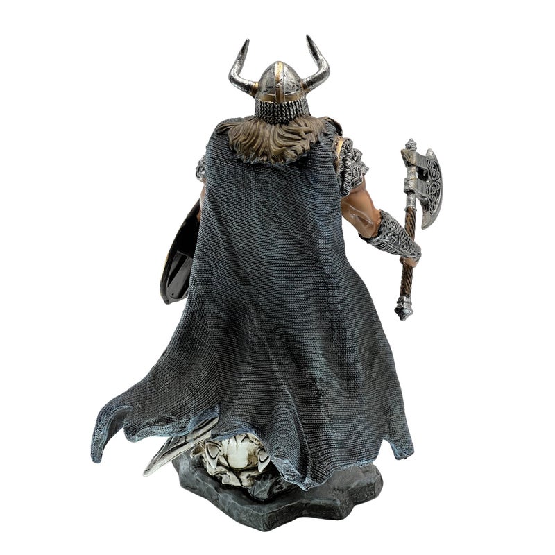 LOOYAR 13" Resin Thor Statue - Firm Viking Warrior & Dragon, Norse Mythology Decor for Home/Office, Unique Gift - Image 4