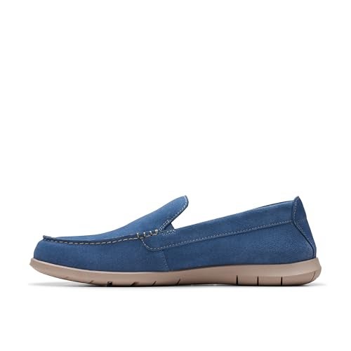 Clarks Collection Men's Flexway Step Moccasin, Light Blue Suede, 13 Medium US - Image 3
