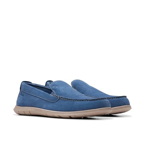 Clarks Collection Men's Flexway Step Moccasin, Light Blue Suede, 13 Medium US - Image 5