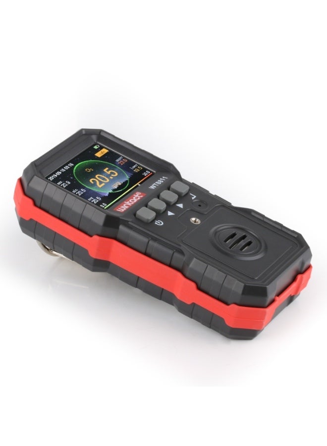 جهاز مراقبة غازات متعدد الوظائف WINTACT WT8811 مزود بشاشة LCD قابلة لإعادة الشحن، يجمع بين 4 أجهزة استشعار في واحد لقياس الغازات القابلة للاشتعال وغاز الأكسجين (O₂) وكبريتيد الهيدروجين (H₂S) وأول أكسيد الكربون (CO)، مع إنذار صوتي وضوئي واهتزازي - Image 3