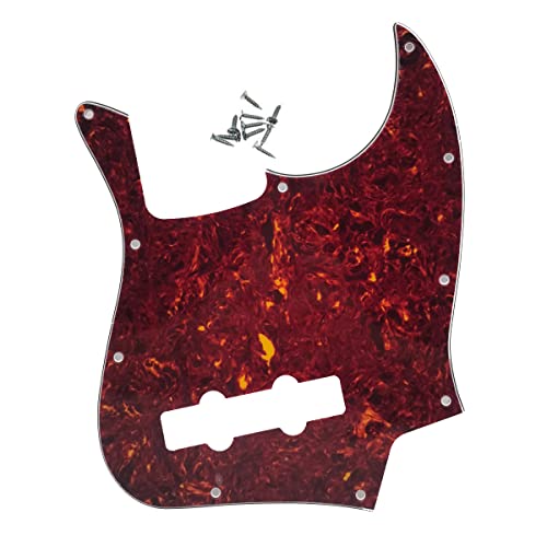 KAISH 4 String J Bass Style Pickguard Bass Pick Guard Scratch Plate for USA/Mexico Jazz J Bass Vintage Tortoise - Image 1