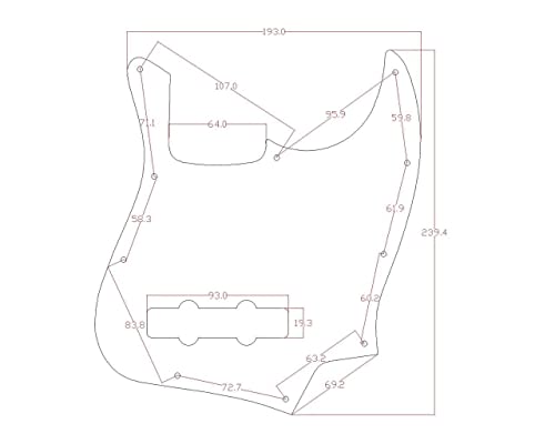 KAISH 4 String J Bass Style Pickguard Bass Pick Guard Scratch Plate for USA/Mexico Jazz J Bass Vintage Tortoise - Image 2