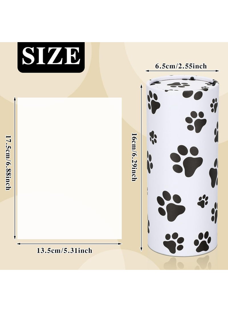 Geyoga Geyoga 4 Pack Car Tissues Box with Facial Bulk Round Tube Car Tissue Travel Cylinder Holder Cup Holder for Home Bathroom Office Paw Print  - Image 2