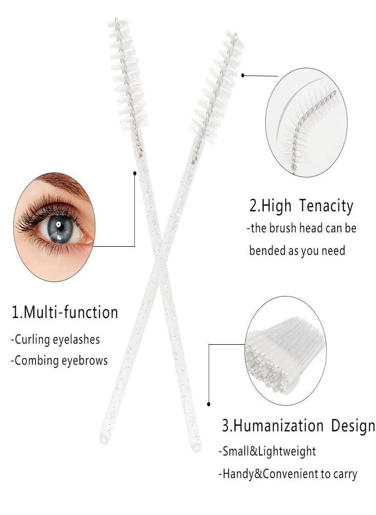 Oasisgalore - 100Pcs Mascara Brush  Disposable Crystal Rod Eyelash Curls Spoolies Disposable Lash Eyebrow Brush EyeLash Extension for Makeup - Image 1