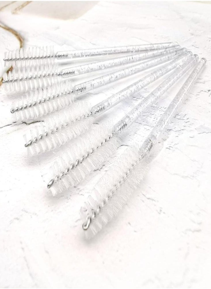 Oasisgalore - 100Pcs Mascara Brush  Disposable Crystal Rod Eyelash Curls Spoolies Disposable Lash Eyebrow Brush EyeLash Extension for Makeup - Image 1