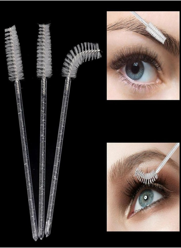 Oasisgalore - 100Pcs Mascara Brush  Disposable Crystal Rod Eyelash Curls Spoolies Disposable Lash Eyebrow Brush EyeLash Extension for Makeup - Image 1