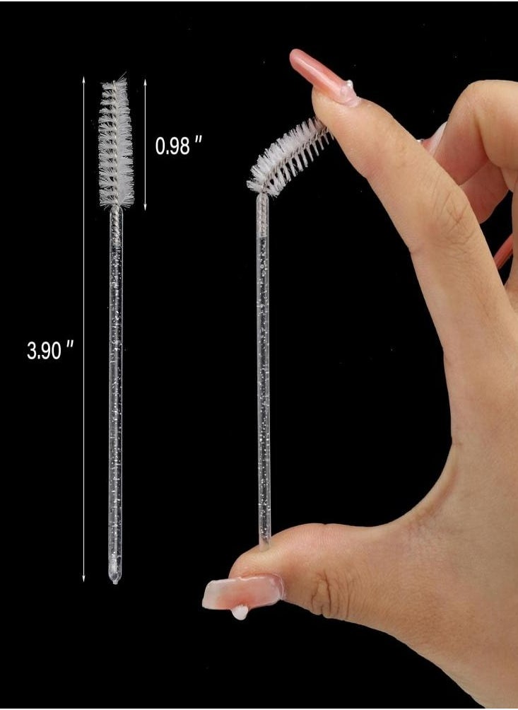 Oasisgalore - 100Pcs Mascara Brush  Disposable Crystal Rod Eyelash Curls Spoolies Disposable Lash Eyebrow Brush EyeLash Extension for Makeup - Image 1