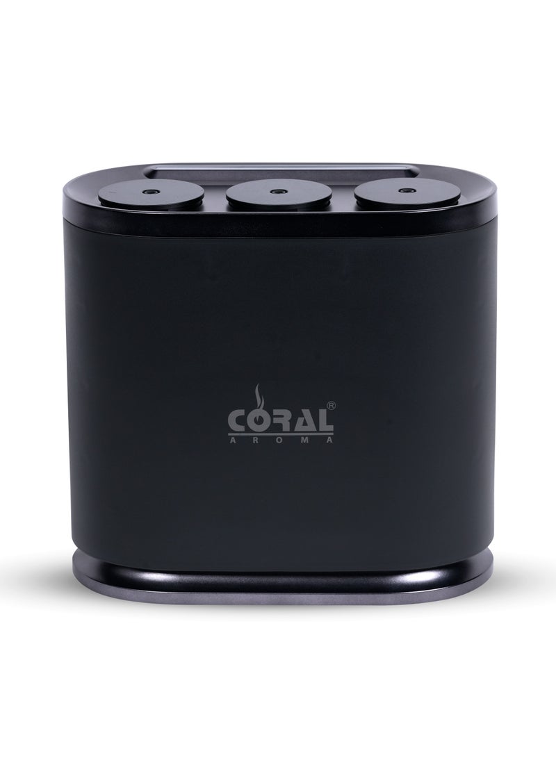 CORAL AROMA Scent Trio Diffuser Machine with Bluetooth Control, 3 Spray Heads, 3 Refill Bottles, and 300m² Coverage - Image 1