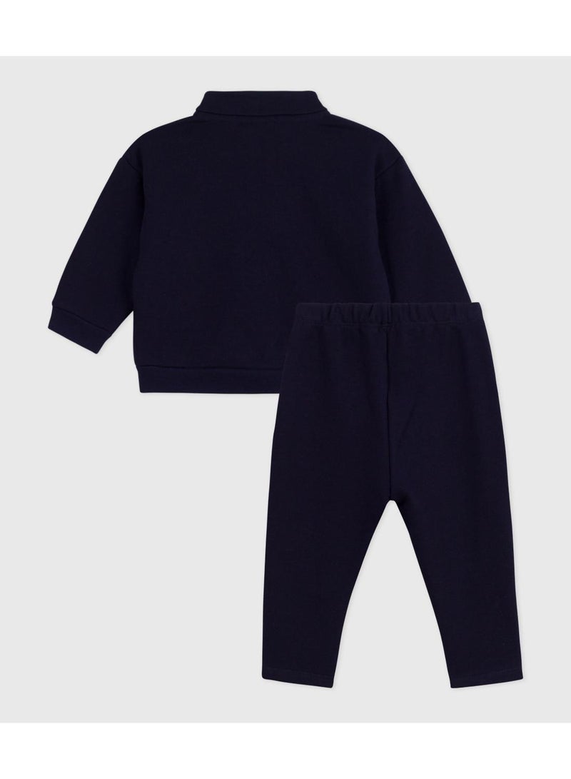 Petit Bateau Babies' sweatshirt and trousers set in plain cotton - Image 3