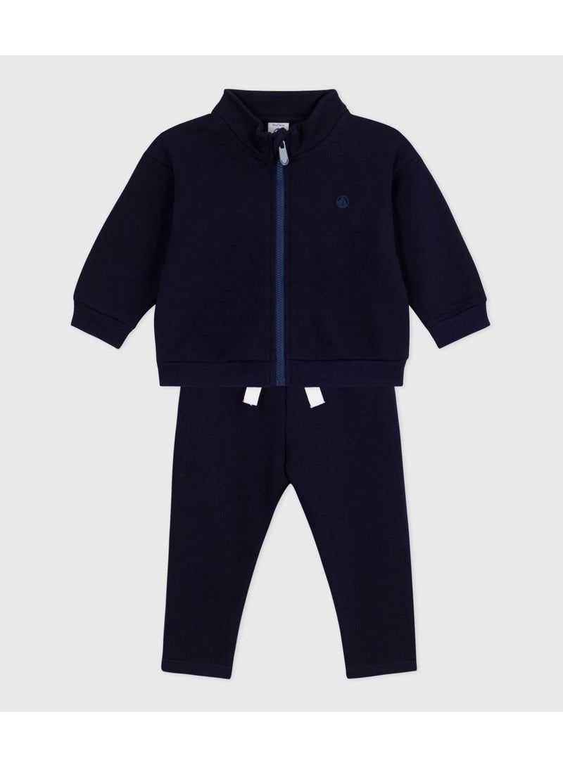 Petit Bateau Babies' sweatshirt and trousers set in plain cotton - Image 2