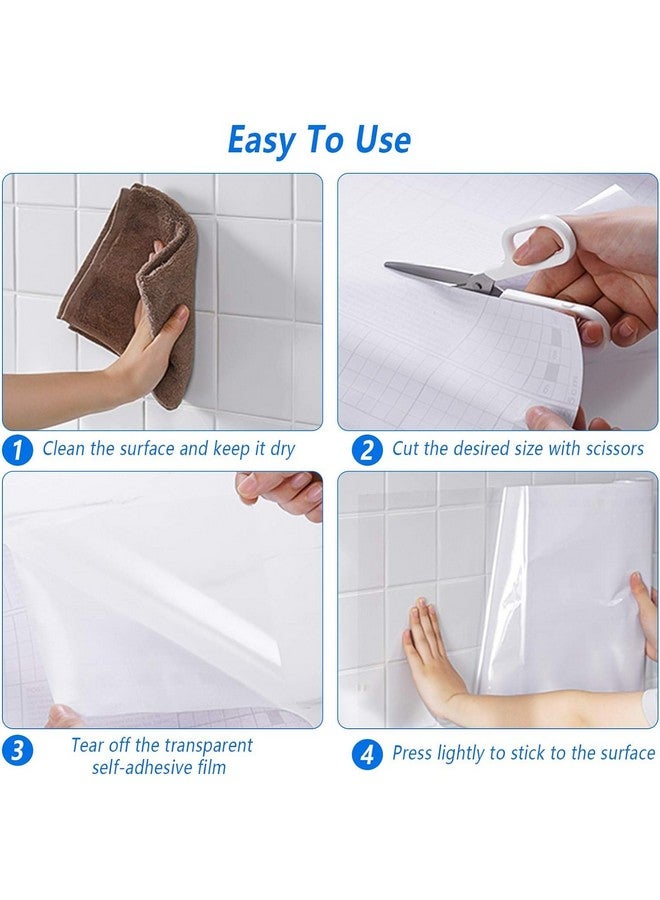 SUNBIRD SUNBIRD Transparent Plastic Roll Vinyl Kitchen Counter Coating, Self Adhesive, Clear Contact Paper Clear Book Cover Film, for Splash Guard for Kitchen, Tile Protector, (60cm x 200cm, Tile Sticker)  - Image 4