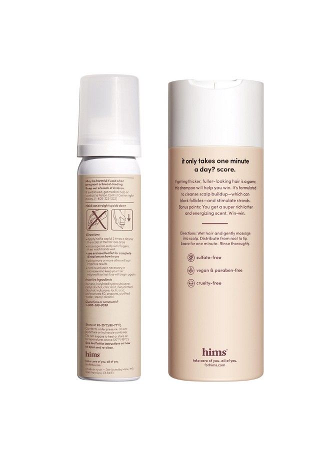 HIMS & HERS Hims Thick Fix Shampoo & Minoxidil Set - Hair Loss Treatment For Men - Includes Foam 5% Minoxidil Treatment And Hair Thickening Shampoo - Moisturizing Color Safe Hair Loss Shampoo & Foam - 2 Count - Image 3