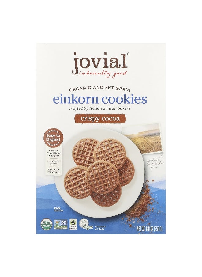 Jovial Jovial, Organic Einkorn Cookies, Crispy Cocoa, 8.8 oz (250 g)  - Image 1