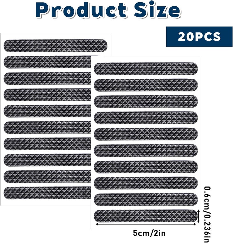 Ajcotahm 20 PCS Cell Phone Grip Tape, Black Non Slip Side Sticker Adhesive Grippy Bumper Frame Rubber Stickers for Phone Case Tablet Computer - Image 2