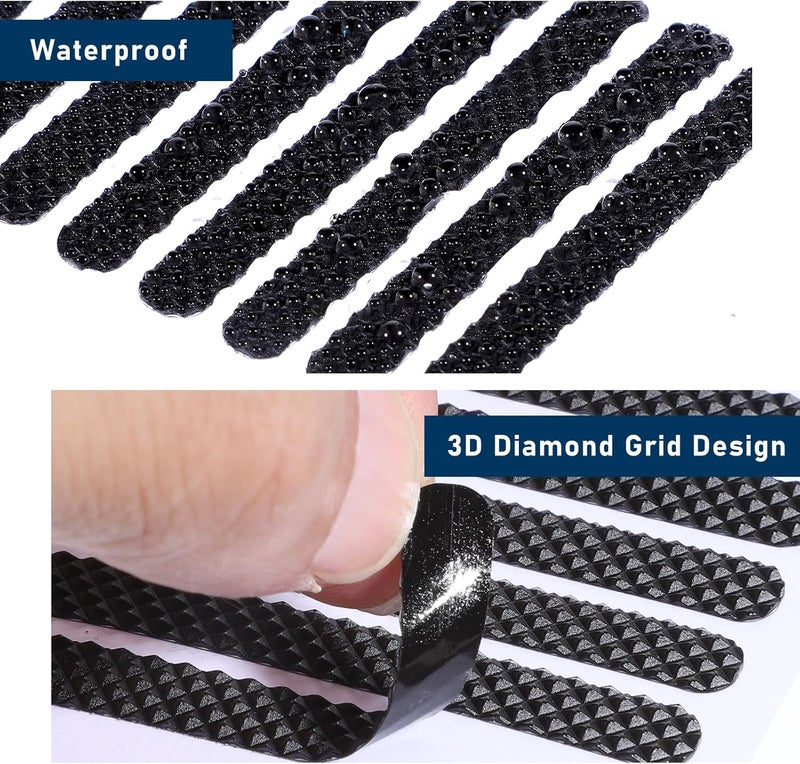 Ajcotahm 20 PCS Cell Phone Grip Tape, Black Non Slip Side Sticker Adhesive Grippy Bumper Frame Rubber Stickers for Phone Case Tablet Computer - Image 3