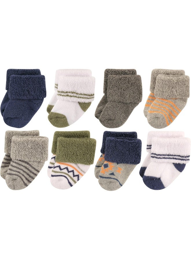 Luvable Friends baby boys Newborn and Terry Socks, Aztec, 0-6 Months US - Image 2
