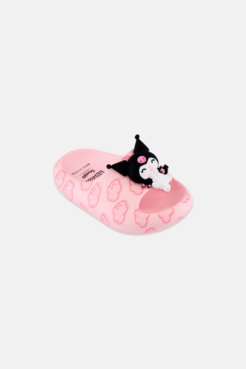 Sanrio Toddlers Girl Kuromi Slip On Slippers, Pink - Image 1