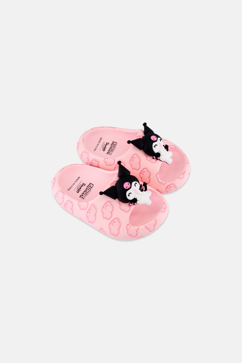 Sanrio Toddlers Girl Kuromi Slip On Slippers, Pink - Image 4