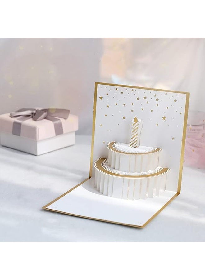 3D Pop Up بطاقات عيد ميلاد، قطع الليزر بطاقات تحية، قوية وصلبة لعيد ميلاد، التخرج، الذكرى السنوية، كعكة عيد ميلاد الذهبية لأم، زوجة، أخت، ولد، فتاة وأصدقاء - Image 5