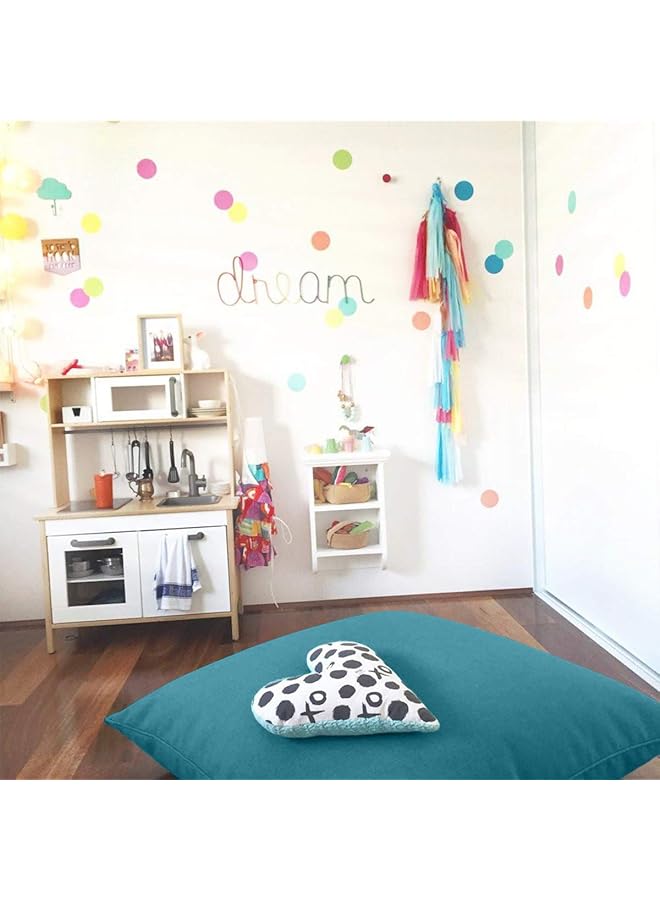 إيروريكس وسادة أرضية عملاقة من حشوة الألياف الدقيقة المخملية 90×90 سم، فيروزي - Image 4