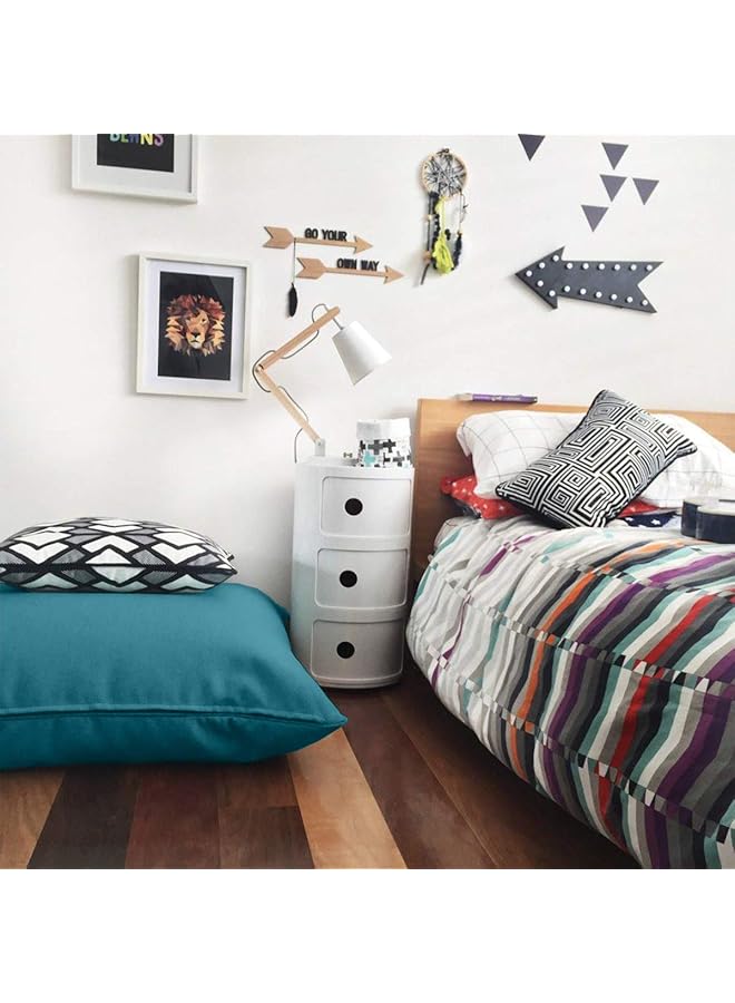 إيروريكس وسادة أرضية عملاقة من حشوة الألياف الدقيقة المخملية 90×90 سم، فيروزي - Image 3