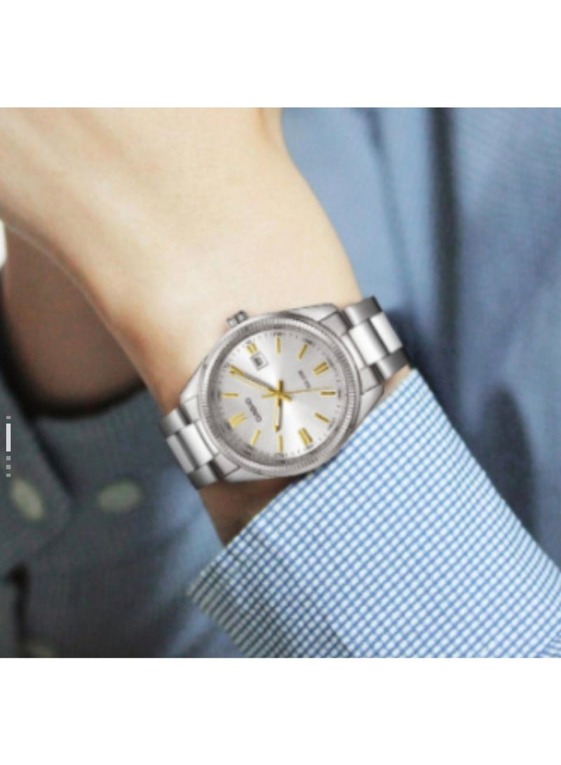 CASIO EDIFICE Casio Men's Enticer Water Resistant Analog Watch MTP-1302D-7A2VDF - 44 mm - Silver - Image 3