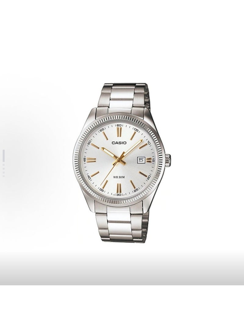 CASIO EDIFICE Casio Men's Enticer Water Resistant Analog Watch MTP-1302D-7A2VDF - 44 mm - Silver - Image 2