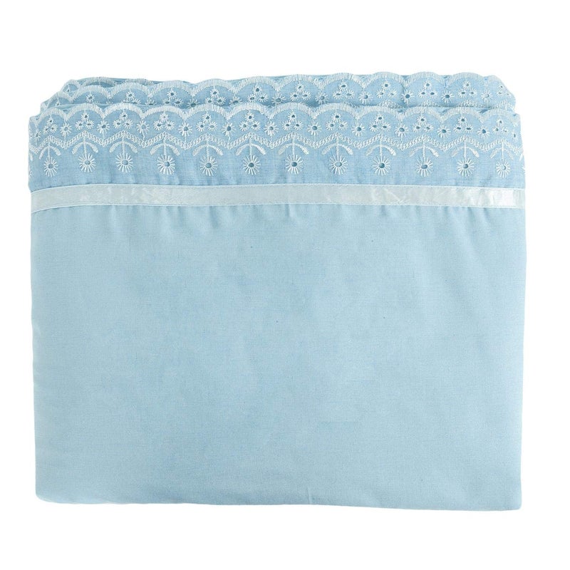 VHC غطاء دُفّة/دُهار من VHC 100% قطن 250 TC بتصميم دانتيل أزرق سماوي مفرد 160 * 230 عبوة من 1 - Image 3