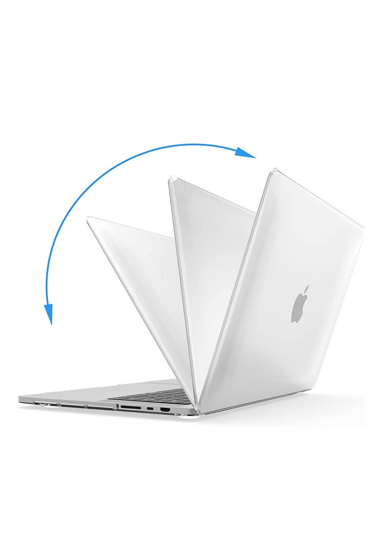 Generic - Case Compatible for NEW Macbook Pro 14.2 inch M1 A2442 with Touch ID 2021 Release Plastic Hard Shell Smooth Shiny Surface White - Image 1