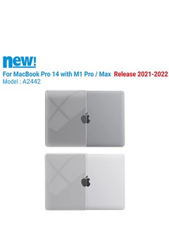 Generic Case Compatible for NEW Macbook Pro 14.2 inch M1 A2442 with Touch ID 2021 Release Plastic Hard Shell Smooth Shiny Surface White  - Image 4