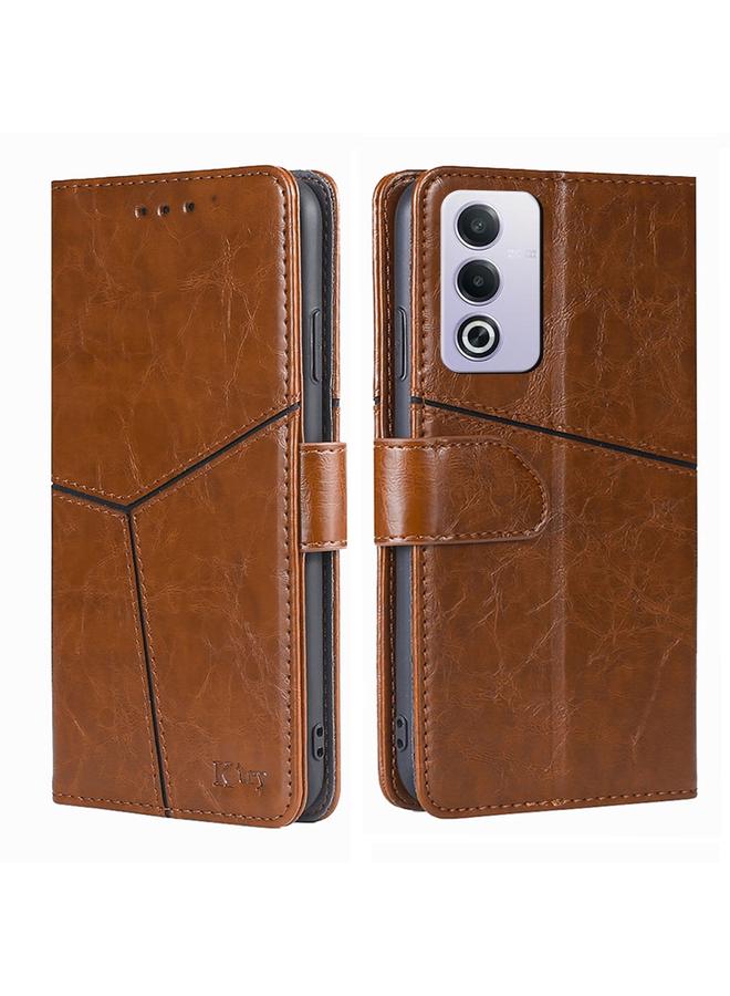 S-TOP Case For OPPO A3 Pro 5G India Geometric Stitching Leather Phone Case - Image 1