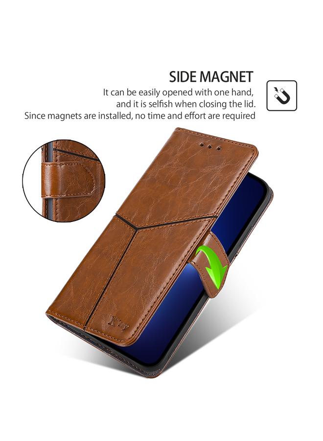 S-TOP Case For OPPO A3 Pro 5G India Geometric Stitching Leather Phone Case - Image 5