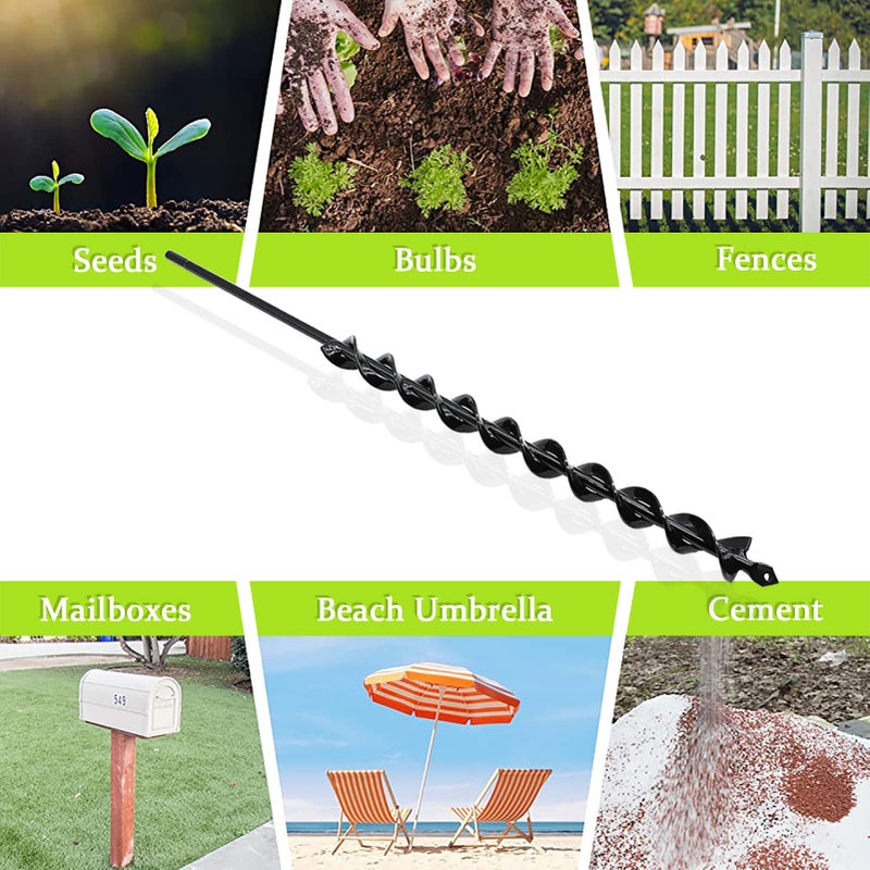 TCBWFY 24 Inch Auger Drill Bit for Planting - 1.2"x24" Long Handle Easy Planter Garden Auger - Bulb & Bedding Plant Augers - Post Hole Digger for 3/8â€Hex Drive Drill - Image 5