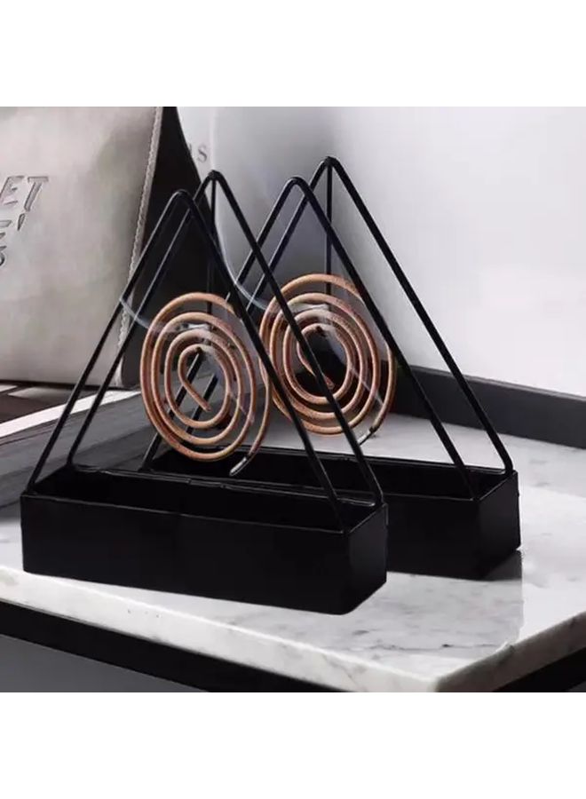 حامل البخور واللفائف المضادة للبعوض من الحديد الزهر الأسود مع قاعدة مقاومة للحرارة - Image 2