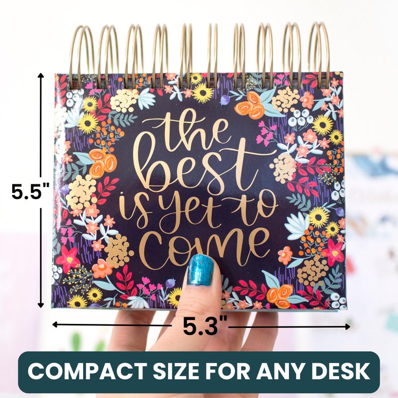 bloom daily planners Undated Perpetual Desk Easel/Inspirational Standing Flip Calendar - (5.25" x 5.5") (The Best is Yet to Come) - Image 3