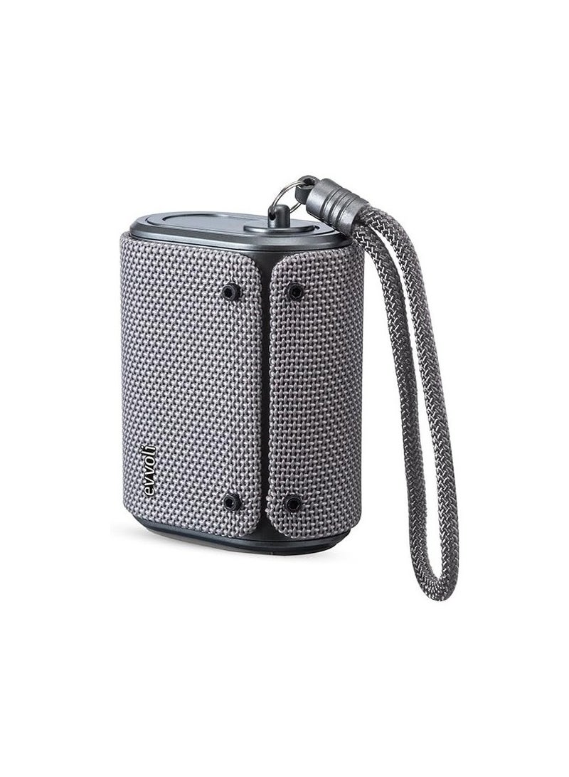 إيفولي مكبر صوت بلوتوث داخلي وخارجي مقاوم للماء 5 واط مع ميكروفون مدمج، رمادي، EVAUD-MB5A - Image 1
