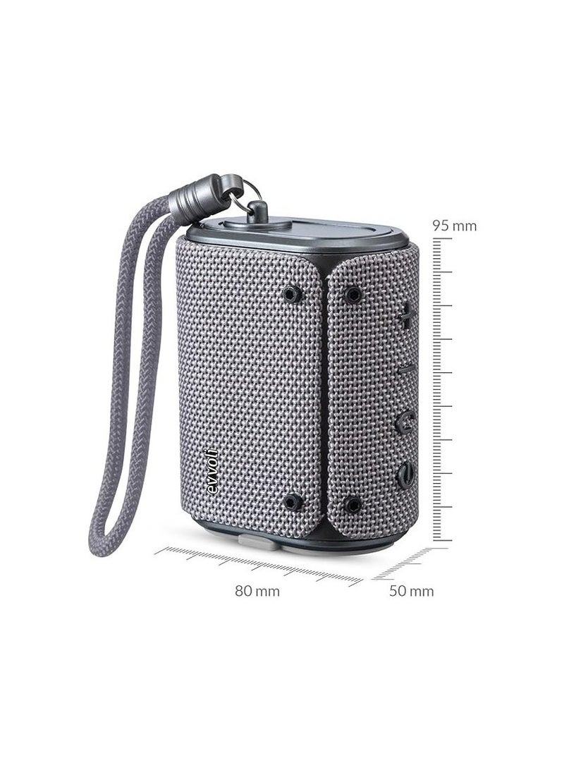 إيفولي مكبر صوت بلوتوث داخلي وخارجي مقاوم للماء 5 واط مع ميكروفون مدمج، رمادي، EVAUD-MB5A - Image 2