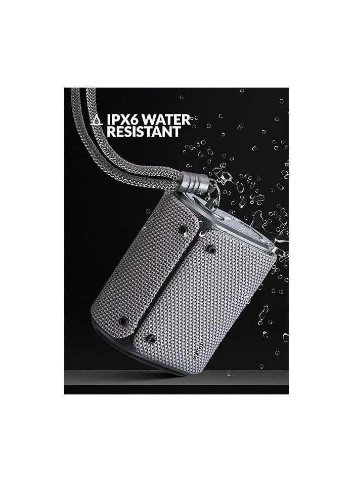 إيفولي مكبر صوت بلوتوث داخلي وخارجي مقاوم للماء 5 واط مع ميكروفون مدمج، رمادي، EVAUD-MB5A - Image 3