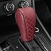 QKYS Leather Car Gear Shift Knob Cover Upgraded AntiSlip Design Stick Shift Knob Cover Universal Durable Car Decorative Accessories Shifter Stick Protector Suitable for CarsTrucksSUVs Wine red - Image 2