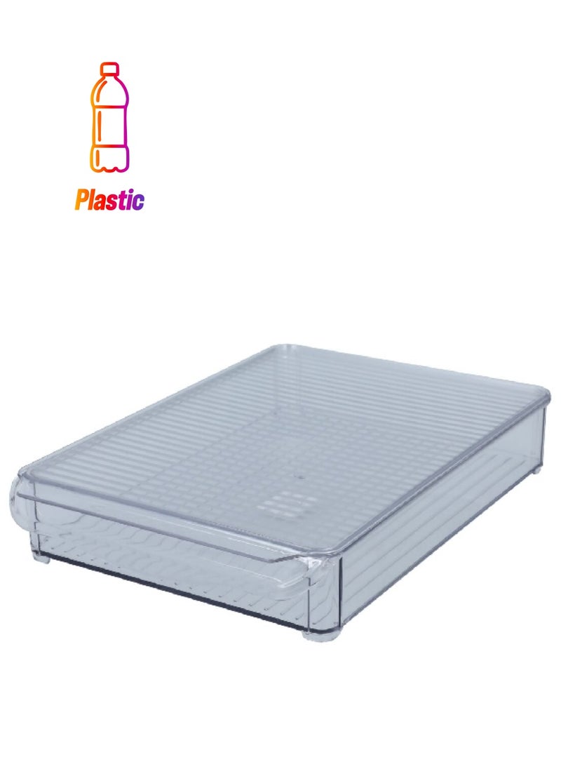 Felli - Specially Designed Pet Plastic Fridge Organizer with Cover Clear 30 x 20 x 10 cm FF-8102M - Image 1