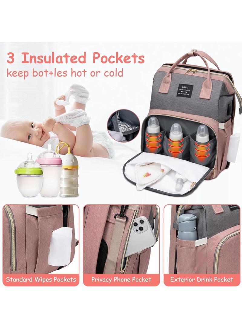 BLOOMING TIME Diaper Bag Backpack with Changing Station, Large Capacity Baby Bag,  Insulated Bottle Holder, Waterproof Travel Backpack for Mom and Dad  - Image 2