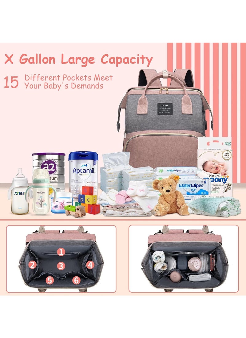 BLOOMING TIME Diaper Bag Backpack with Changing Station, Large Capacity Baby Bag,  Insulated Bottle Holder, Waterproof Travel Backpack for Mom and Dad  - Image 3